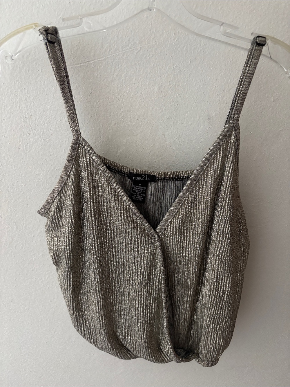 Rue21 Shimmery Silver V-Neck Camisole